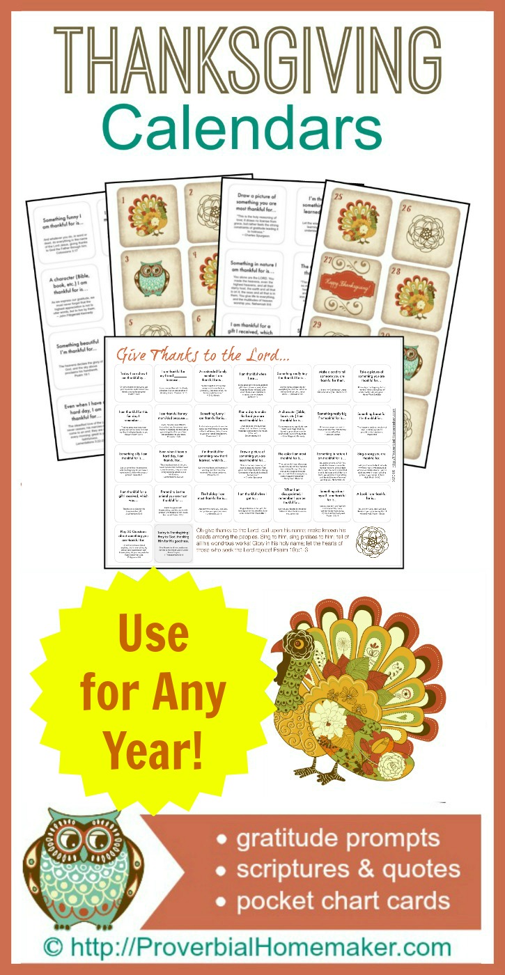Thanksgiving Calendar Set Focusing on Gratitude