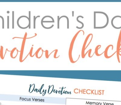 Children’s Daily Devotion Check List